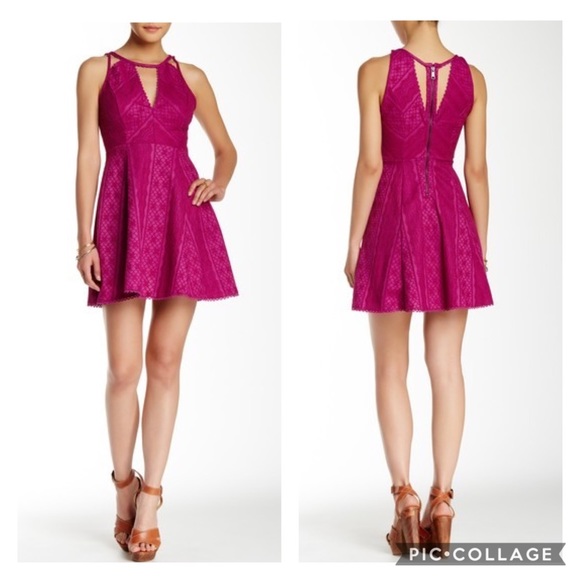 NWT Free People “Miss Connections” Fuschia Dress - Picture 1 of 2
